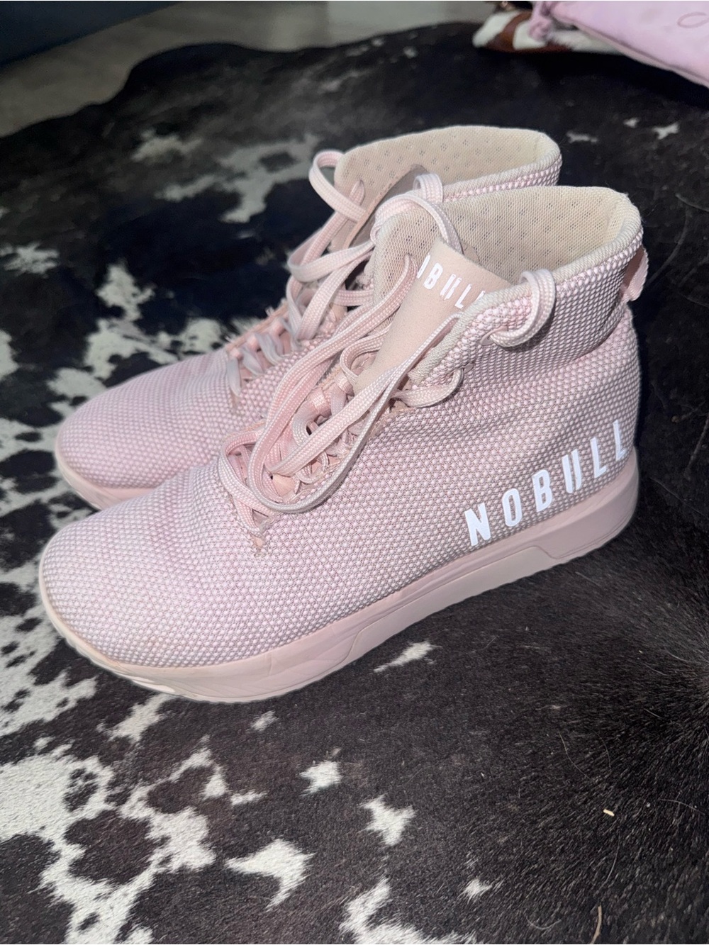 NOBULL Women's Blush Pink High-Top Trainer